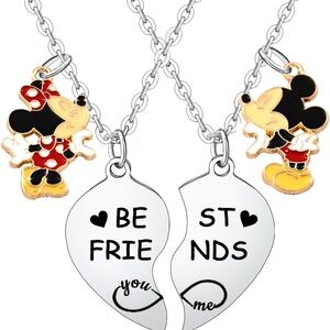 Cute Best Friends Necklace Set With Charms Infinity You Me